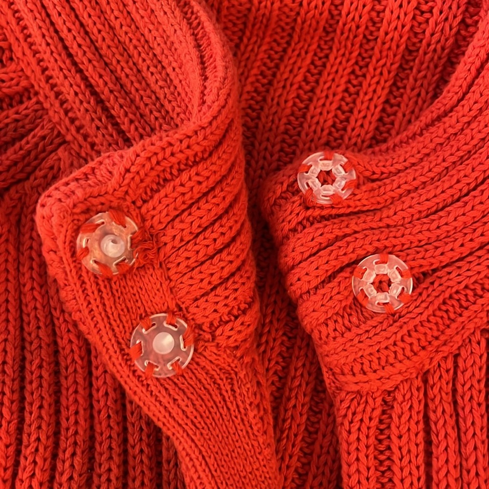 Reference Point Woven Orange Two Button/Snap Swea… - image 5